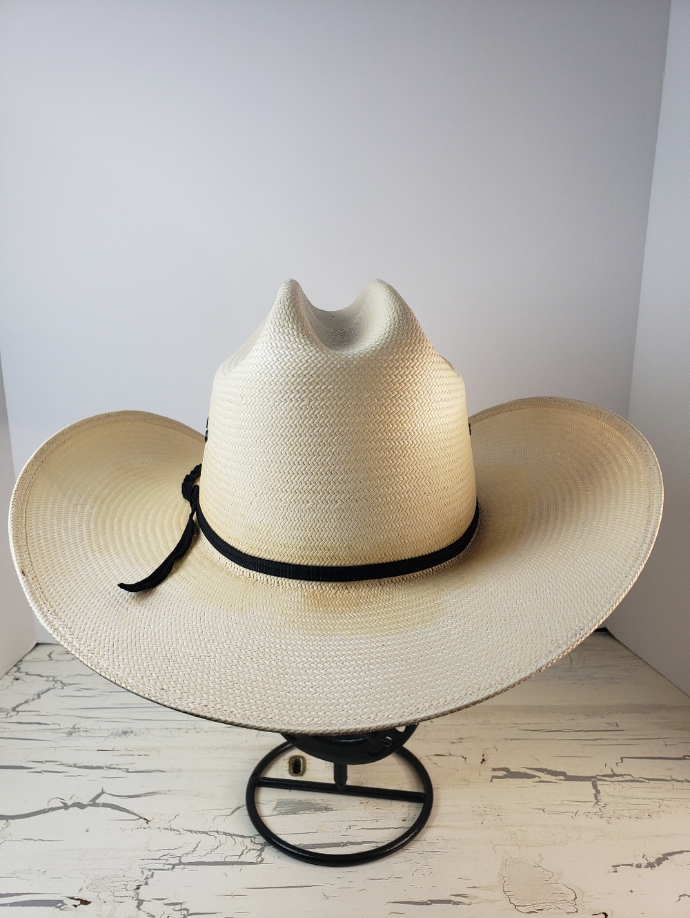 Resistol 10X Cattleman Genuine Shantung Straw Cowboy Hat in size 7-1/4 - Picture 4 of 16